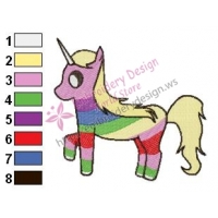 Lady Pony Rainicorn Embroidery Design